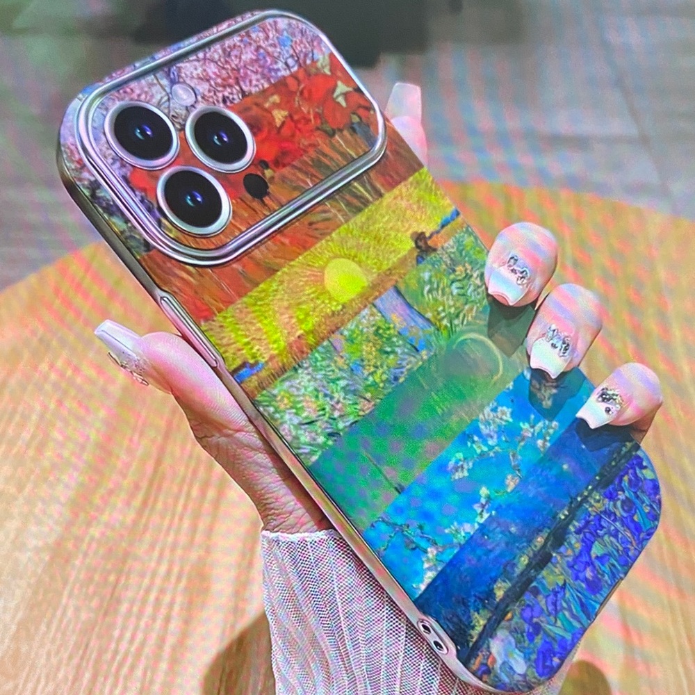 Gradient Landscape Art Phone Case with Multi-Color Design